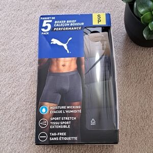 Puma Boxer Briefs 5-Pack - Black Multi Colour Men's Small Stretch Perfomance NEW